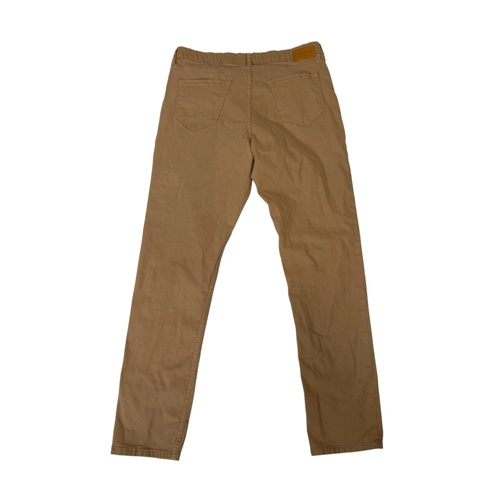 Weatherproof Vintage Mens Slim Fit Tan Khaki Pants 36x32 Stretch 5-Pocket Chinos - Picture 3 of 12